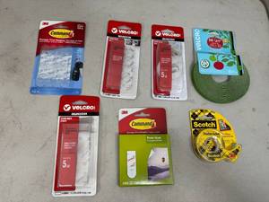 lot 296 image: New 3M Products, Tape, Velcro Mounting, Command Hooks, Plant Wraps