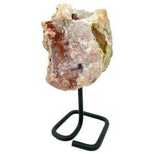 lot 19 image: Pink Amethyst Geode with Rose Druzy x Stand - 9 Tall w Display