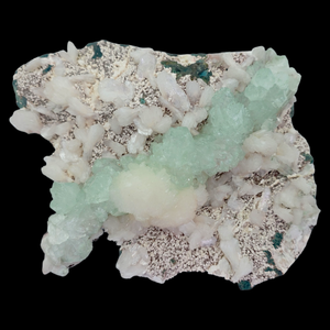 lot 2 image: Green Apophyllite with Heulandite &amp Stilbite Crystal Cluster India  9 Large Display Specimen