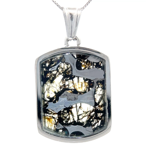 lot 37 image: Sericho Pallasite Meteorite Pendant in Sterling Silver