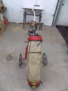 lot 47 image: Golf Clubs & Roller Bag