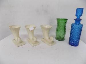 lot 54 image: Set of decorative glass vases