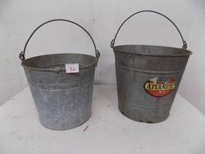 lot 72 image: 2 Galvanized Farm Buckets