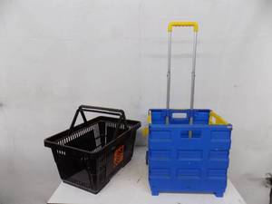lot 73 image: FoldUp Cart  Plastic Basket