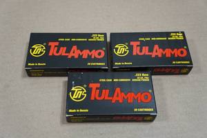 lot 188 image: 60 TulAmmo .223 Rem 55 Gr FMJ Steel Case Ammo