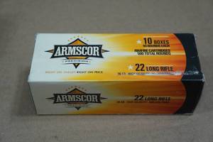 lot 190 image: 500 Armscor .22 LR 36 Gr HP Ammo