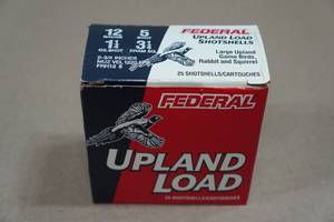 lot 199 image: 25 Federal Upland 12 Gauge 2-34 5 Shot Shotshells