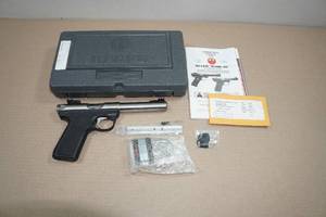 lot 1M image: Ruger Target Model 2245 Mk III .22 LR Semi-Auto Pistol - Stainless Steel