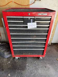 lot 5 image: Craftsman Tool Chest - 39x27x18 Red Rolling Cabinet