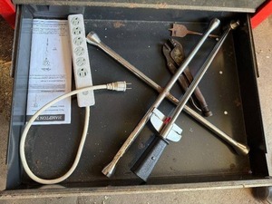 lot 12 image: Hampton Bay Light Fixture Hardware Kit with Mounting Rods & 6-Outlet Power Strip