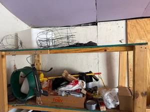 lot 20 image: Assorted Workshop Hardware & Garden Supplies - Green Round Ring with White Bucket