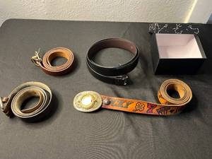 lot 141 image: High Roller Dice Belt & Assorted Leather Belts