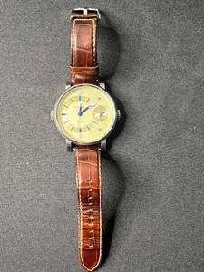 lot 151 image: Fossil Arkitek Dual Time Watch - Beige Dial, 100m WR, Stainless Steel Case, Leather Strap - unauthenticated