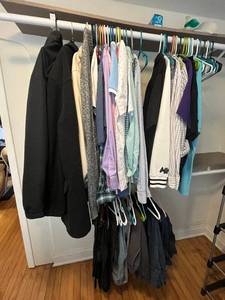 lot 181 image: Assorted Mens Shirts & Light Jackets on Clothing Rack - Mixed Brands - Most SZ XL