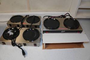 lot 61 image: 3 Bunn Dual Burner Coffee Pot Warmers