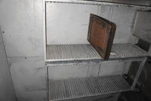 lot 59 image: 2 Industrial Stainless Steel Baking Tray Rolling Racks