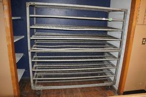 lot 68 image: Industrial Metal Rolling Rack