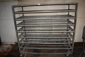 lot 91 image: Industrial Metal Rolling Rack