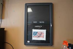 lot 111 image: Lockable Bulletin Board with Letters and Numbers