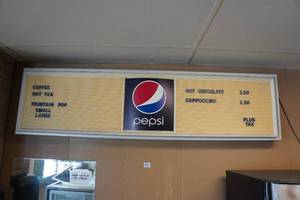 lot 112 image: Vintage Pepsi Commercial Menu Board