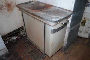 lot 350 image: Plastic Storage Bin on Rolling Cart