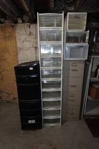 lot 763 image: Plastic Storage Drawers and File Cabinets