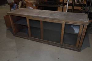 lot 742 image: Antique Glass Front Cabinet