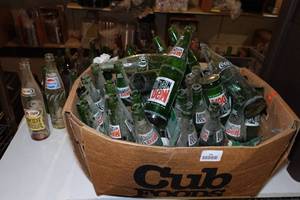 lot 744 image: Antique Glass Pop Bottles and Crates