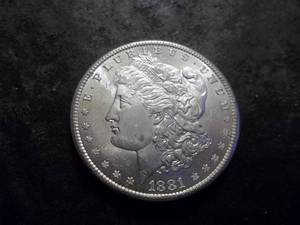 lot 8 image: 1881 S Morgan Silver Dollar
