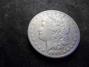 lot 18 image: 1891 CC Morgan Silver Dollar