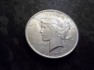 lot 32 image: 1922 Pease Silver Dollar Double Die Obverse-Numbers Very Easy To See