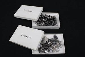 lot 41 image: Bebe Chain Necklace & Charm Bracelets Set - Silver-Tone Jewelry