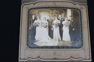 lot 70 image: Vintage Minneapolis Wedding Portraits - Studio Group Photo (Brides & Grooms)