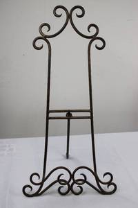 lot 82 image: Plant Stand - Vintage Wrought Iron Scrollwork, 31 in Tall