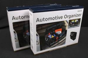 lot 83 image: Automotive Organizer 2-Pack Car Trunk Storage With Removable Dividers & Mesh Pockets