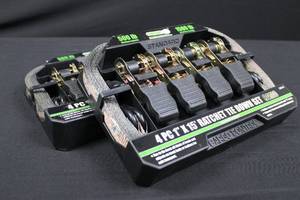 lot 86 image: Cargo Control 4-Pc Ratchet Tie-Down Set, 7 x 15