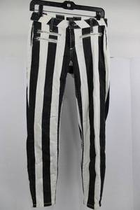 lot 136 image: BeBe Striped Pants - Black & White Vertical Stripes, Size M