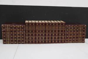 lot 106 image: COMPLETE 1950s World Book Encyclopedia Set of 24 Books - Burgundy Leatherette Bindings