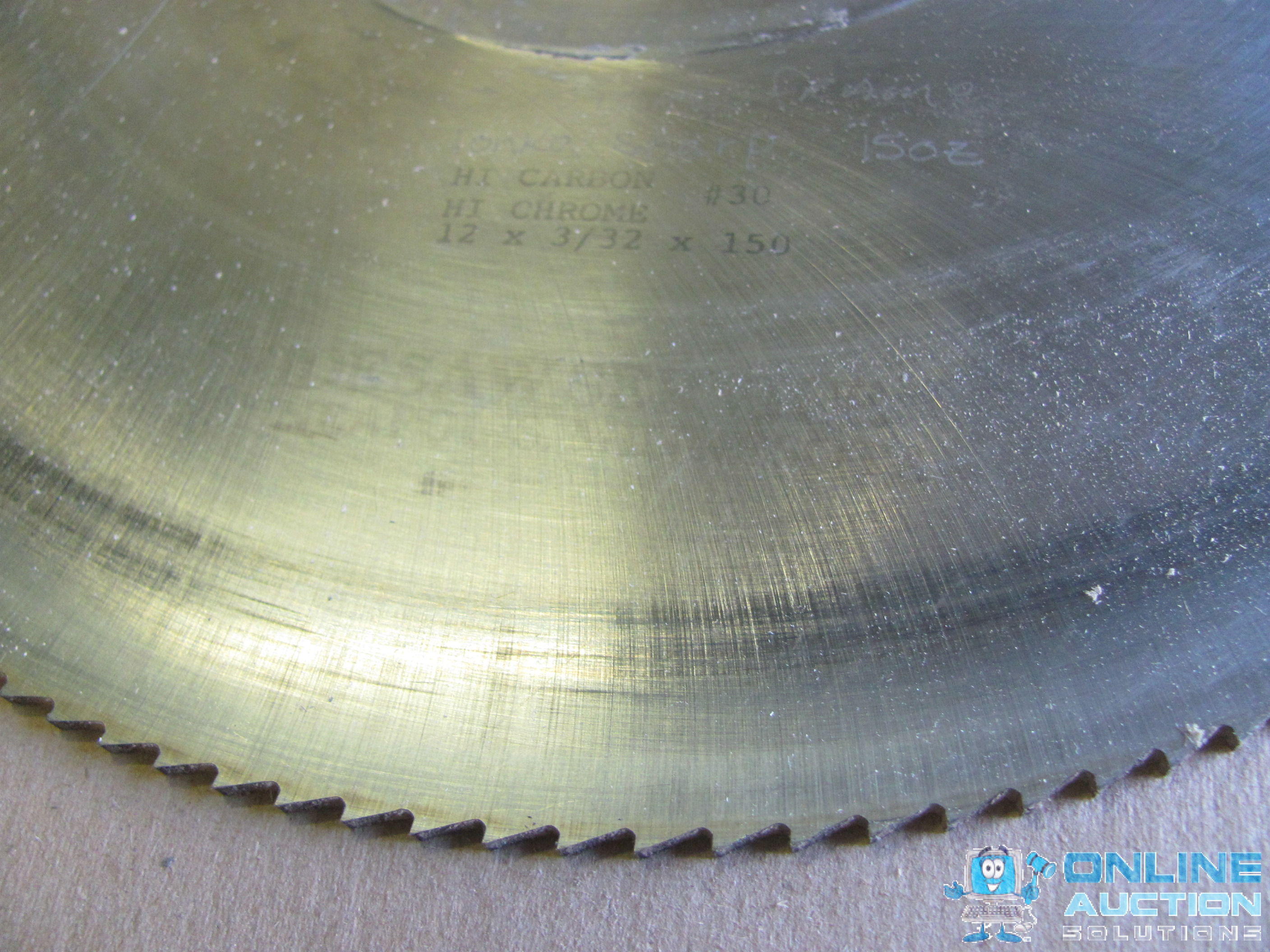 lot 32 image: Two (2) Hi Carbon Hi Chrome Saw Blades. 12&qu...