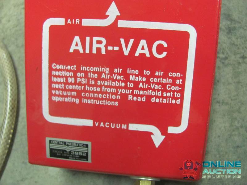 lot 55 image: CENTRAL PNEUMATIC Air-Vac Machine. Looks to b...