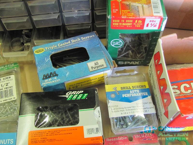 lot 63 image: Large Assortment of Screws, Anchors, Fastener...