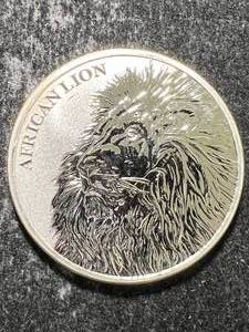 lot 14 image: 2018 AFRICAN LION 1 TROY OZ .999 FINE SILVER