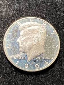 lot 17 image: 1994-S US SILVER PROOF KENNEDY HALF DOLLAR