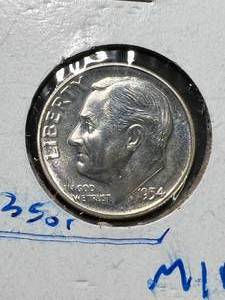 lot 35 image: 1954 US PROOF ROOSEVELT DIME