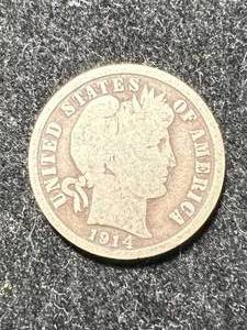lot 36 image: 1914-D US BARBER DIME