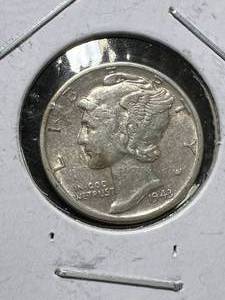 lot 57 image: 1943-D US MERCURY DIME