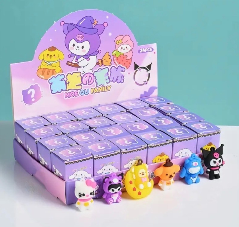 Sanrio Hello Kitty and Friends Family 24 Figurine Keychain Mystery with Display Box - Brand New