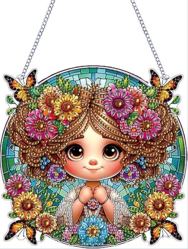 Yunzlly DIY Hanging Diamond Art Pendant Kit - 18cm Ornament - Brand New