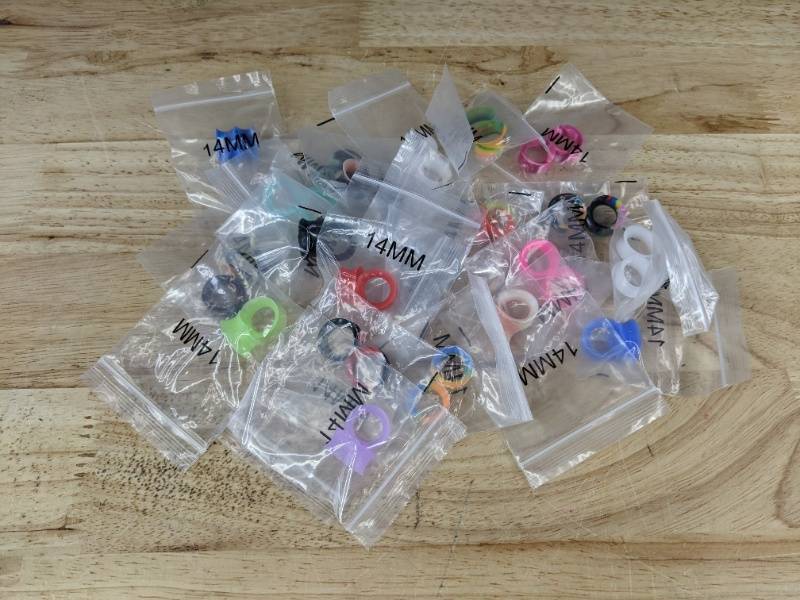 21 Pairs Silicone Ear Gauges 14mm Colorful Flexible - Brand New