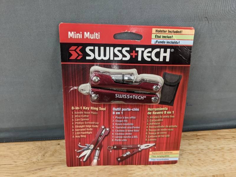 SwissTech 8-in-1 Mini Multi Tool with Holster - Brand New